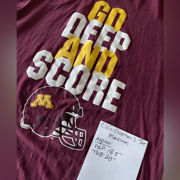 CSG Go Deep and Score T-Shirt - Minnesota Gophers - Size Medium - Picture 3 of 9